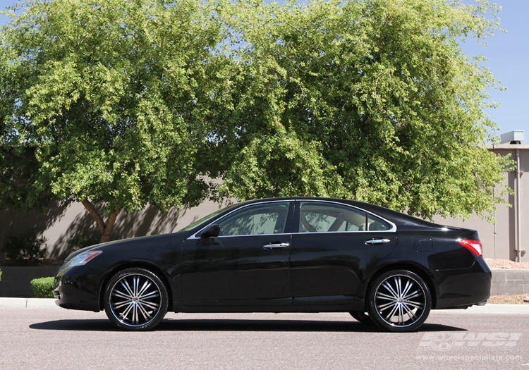 2011 Lexus ES with 20" Avenue A601 in Gloss Black (Machined Face w/ Groove) wheels