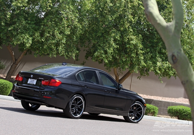 2012 BMW 3-Series with 20" Giovanna Monza in Matte Black (Chrome S/S Lip) wheels