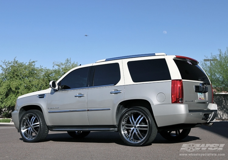 2009 Cadillac Escalade with 24" Avenue A607 in Gloss Black Machined (Machined Lip & Groove) wheels