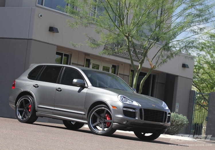 2010 Porsche Cayenne with 22" Giovanna Mecca in Matte Black (Chrome S/S Lip) wheels