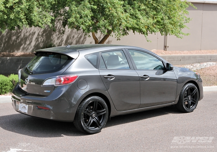 2012 Mazda Mazda3 with 18" Giovanna Closeouts Marbella in Matte Black wheels