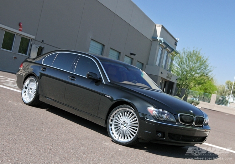 2009 BMW 7-Series with 22" Beyern Multi Spoke in Silver (Mirror Cut Lip) wheels