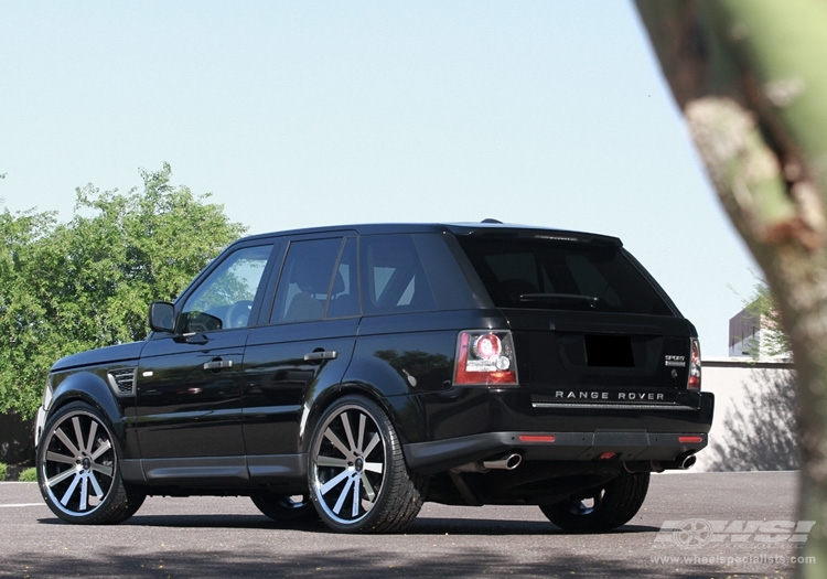 2012 Land Rover Range Rover Sport with 24" Gianelle Santo-2SS in Machined Black (Chrome S/S Lip) wheels