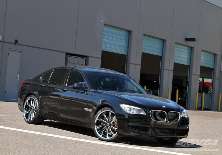 2012 BMW 7-Series with 22" Savini Forged SV37S in Brushed (Chrome Lip) wheels