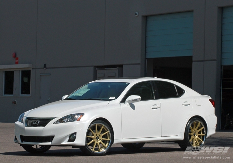 2012 Lexus IS with 20" Koko Kuture Lindos in Gold (Chrome S/S lip) wheels
