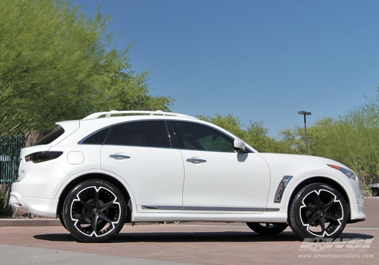 2012 Infiniti FX35 with 22" Giovanna Dalar-6V in Machined Black (Matte) wheels