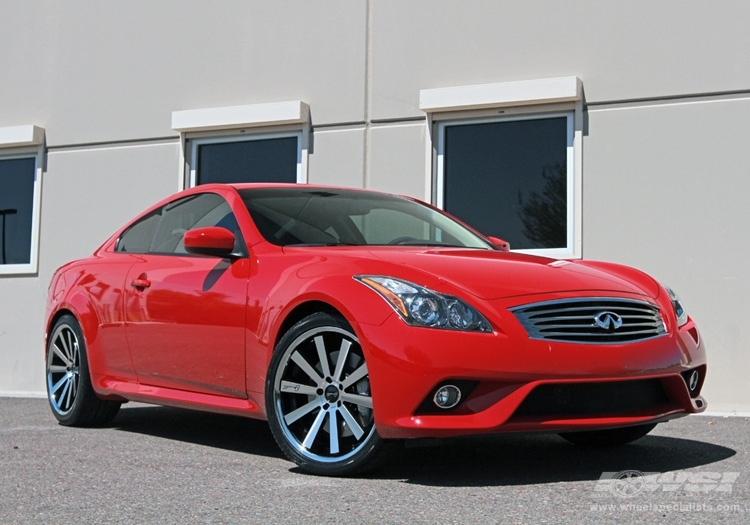 2012 Infiniti G37 Coupe with 20" Gianelle Santo-2SS in Machined Black (Chrome S/S Lip) wheels