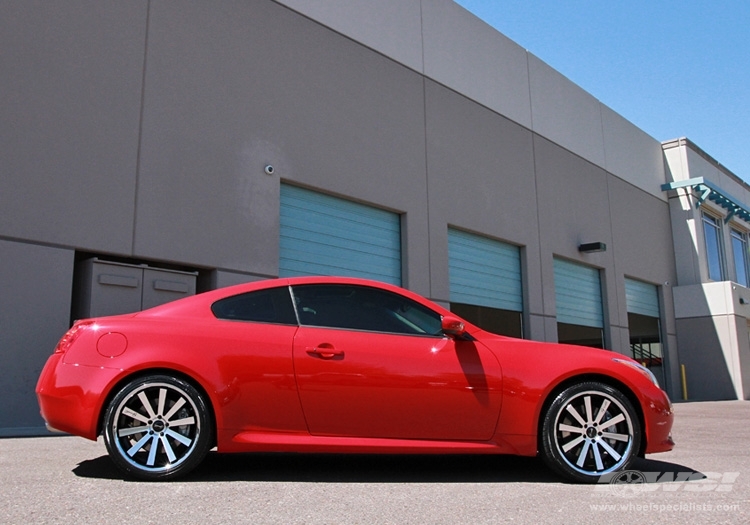2012 Infiniti G37 Coupe with 20" Gianelle Santo-2SS in Machined Black (Chrome S/S Lip) wheels