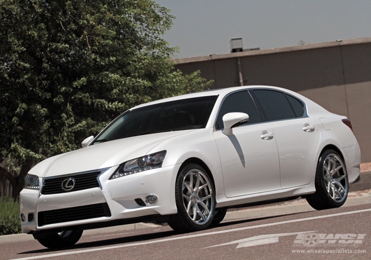 2012 Lexus GS with 20" Giovanna Monza in Machined Silver (Chrome S/S lip) wheels