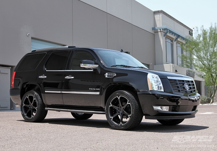 2011 Cadillac Escalade with 22" Giovanna Dalar-6V in Machined Black (Matte) wheels