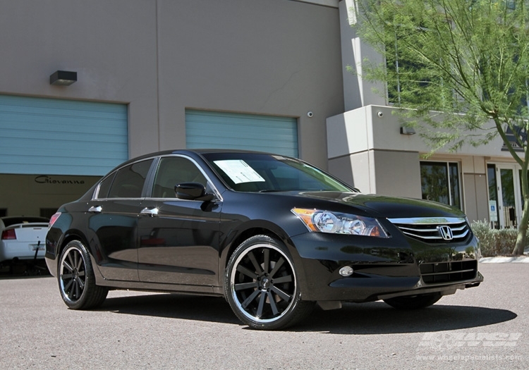 2012 Honda Accord with 20" Gianelle Santo-2SS in Matte Black (Chrome S/S Lip) wheels