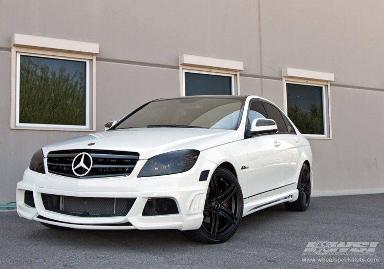 2010 Mercedes-Benz C-Class with 18" Giovanna Closeouts Marbella in Matte Black wheels