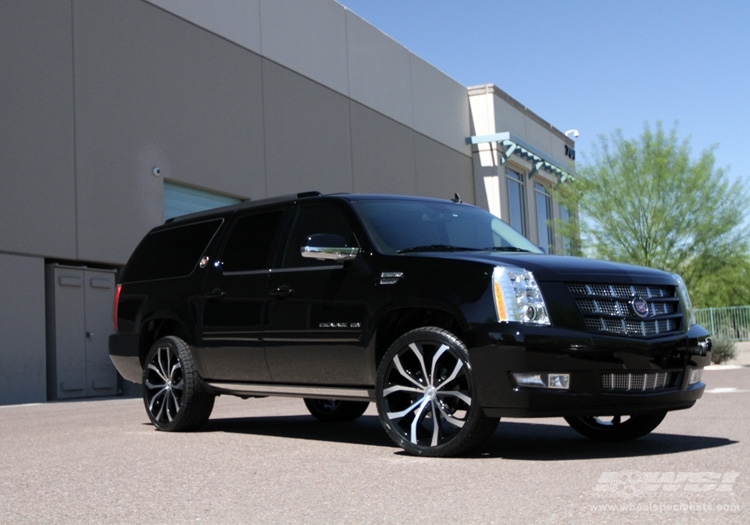 2012 Cadillac Escalade with 24" Lexani Lust in Gloss Black Machined (Machined Lip) wheels