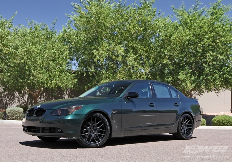 2009 BMW 5-Series with 20" Gianelle Yerevan in Matte Black (Black Lip) wheels