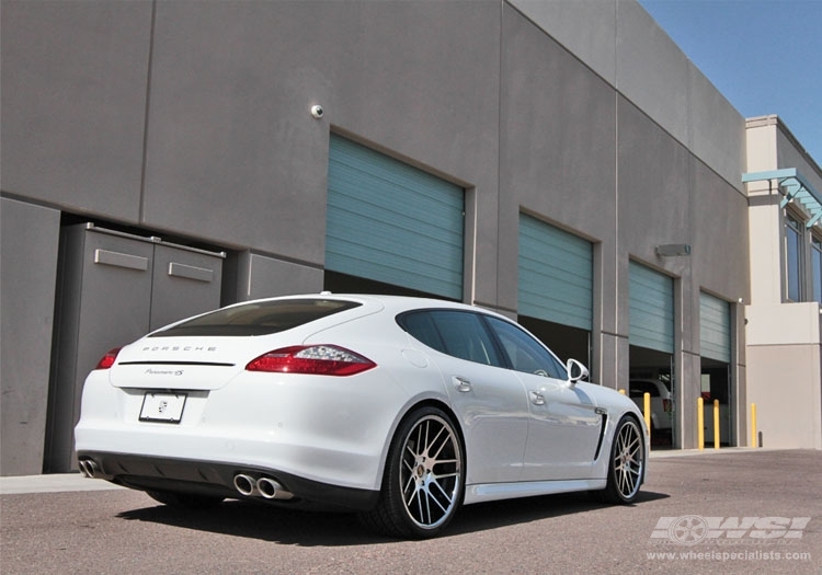 2012 Porsche Panamera with 22" Gianelle Yerevan in Machined Black (Chrome S/S Lip) wheels