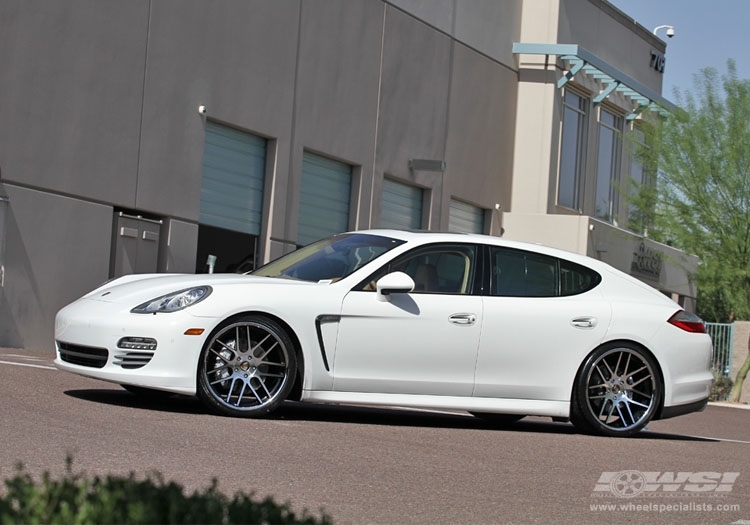 2012 Porsche Panamera with 22" Gianelle Yerevan in Machined Black (Chrome S/S Lip) wheels