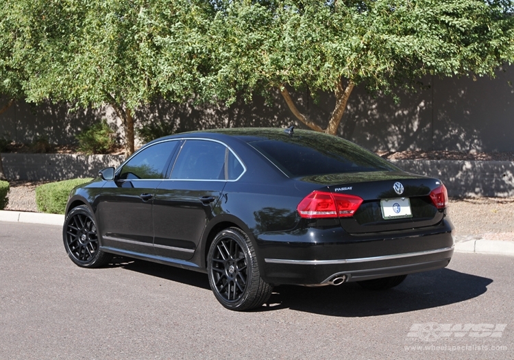 2012 Volkswagen Passat with 20" Gianelle Yerevan in Matte Black (Black Lip) wheels