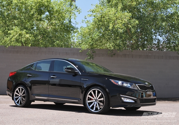 2012 Kia Optima with 20" Gianelle Santo-2SS in Machined Black (Chrome S/S Lip) wheels