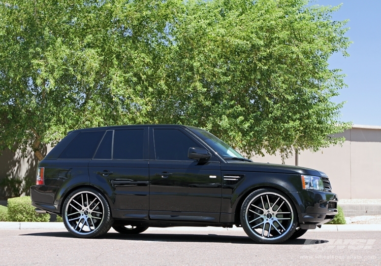 2012 Land Rover Range Rover Sport with 24" Gianelle Yerevan in Machined Black (Chrome S/S Lip) wheels