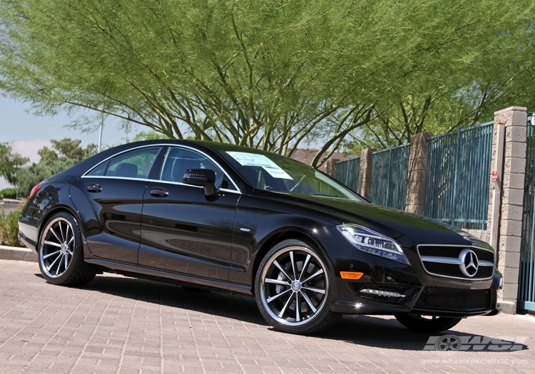 2012 Mercedes-Benz CLS-Class with 20" Vossen CV1 in Matte Black (DISCONTINUED) wheels