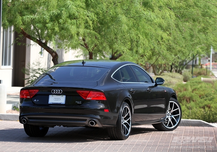 2012 Audi A7 with 20" Giovanna Monza in Machined Black (Chrome S/S lip) wheels