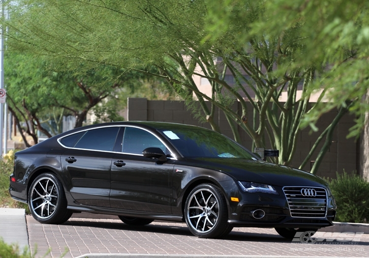 2012 Audi A7 with 20" Giovanna Monza in Machined Black (Chrome S/S lip) wheels