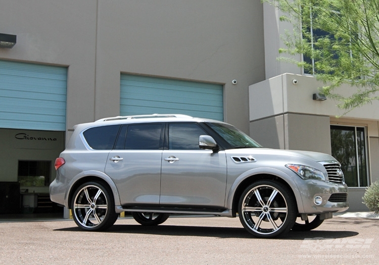 2012 Infiniti QX56 with 26" Gianelle Cozumel in Machined Black (Polished S/S Lip) wheels