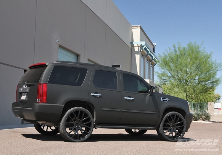 2011 Cadillac Escalade with 26" Giovanna Siena in Black (Matte) wheels