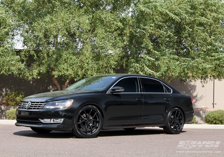 2012 Volkswagen Passat with Giovanna Monza in Matte Black (Black Lip) wheels