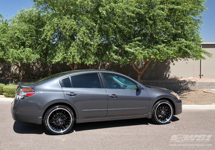 2012 Nissan Altima with 20" Enkei Lusso in Black Machined (Luxury Sport) wheels