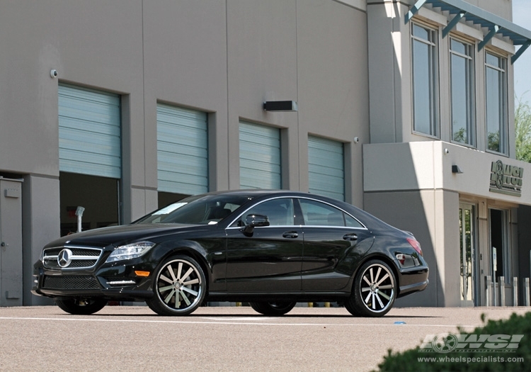 2012 Mercedes-Benz CLS-Class with 20" Gianelle Santo-2SS in Machined Black (Chrome S/S Lip) wheels