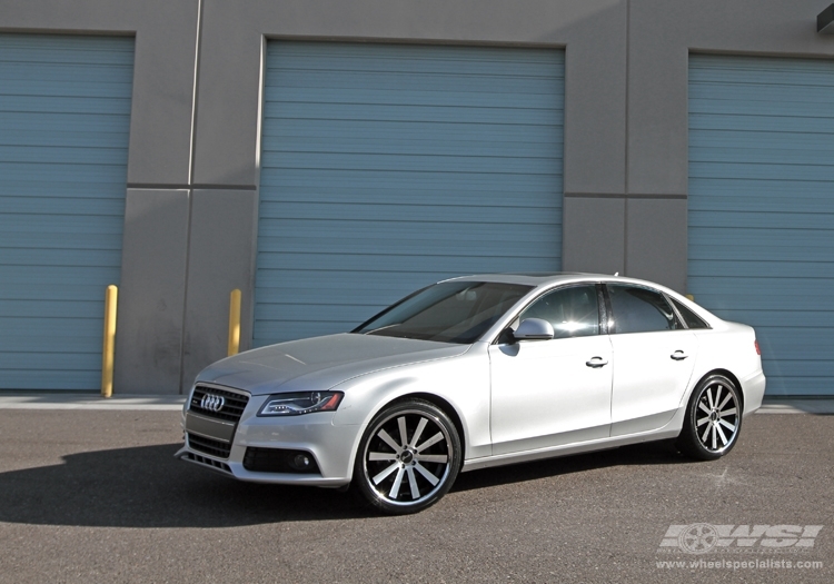 2010 Audi A4 with 20" Gianelle Santo-2SS in Machined Black (Chrome S/S Lip) wheels