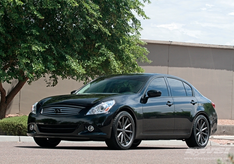 2011 Infiniti G37 with 20" Vossen CV1 in Matte Graphite (DISCONTINUED) wheels