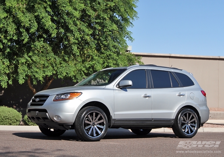 2009 Hyundai Santa Fe with 20" Gianelle Santo-2SS in Machined Black (Chrome S/S Lip) wheels