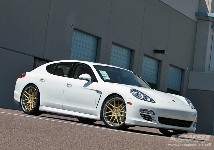 2012 Porsche Panamera with 22" Gianelle Yerevan in Gold (Chrome S/S Lip) wheels