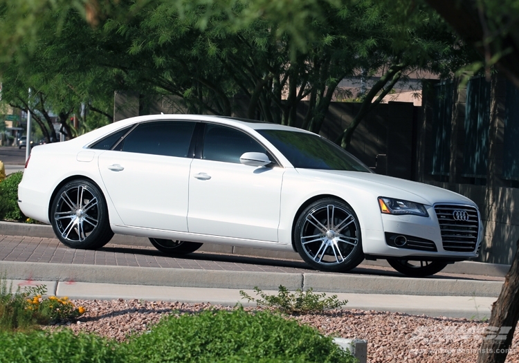 2012 Audi A8 with 22" CEC 883 in Gloss Black (Machined) wheels