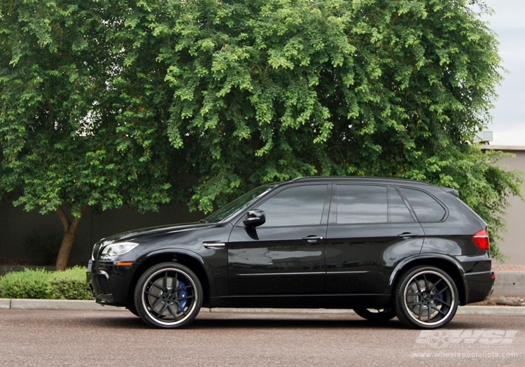 2012 BMW X5 with 22" Giovanna Monza in Matte Black (Chrome S/S Lip) wheels