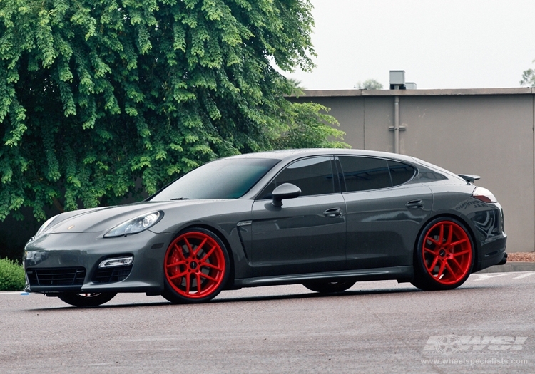 2012 Porsche Panamera with 22" Giovanna Monza in Machined Black (Chrome S/S lip) wheels