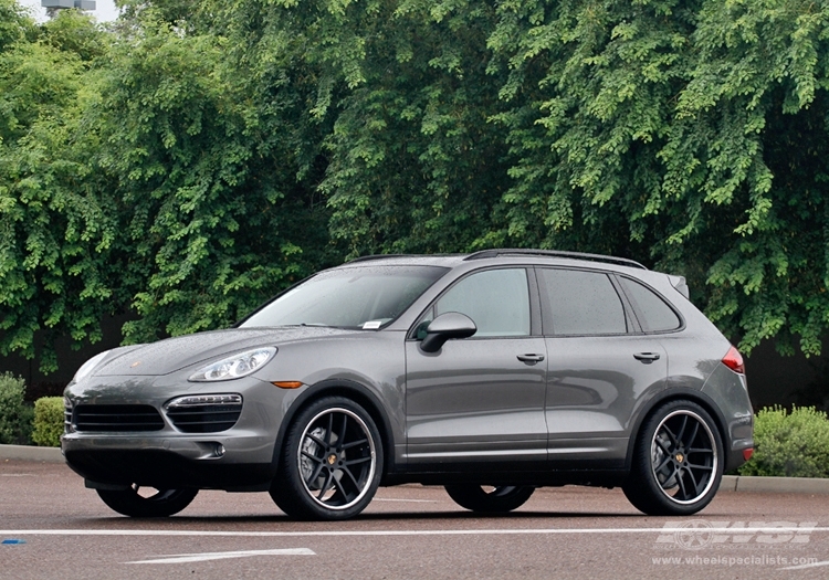 2012 Porsche Cayenne with 22" Giovanna Monza in Matte Black (Chrome S/S Lip) wheels