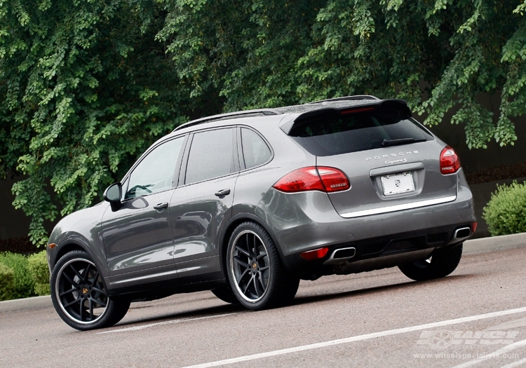 2012 Porsche Cayenne with 22" Giovanna Monza in Matte Black (Chrome S/S Lip) wheels