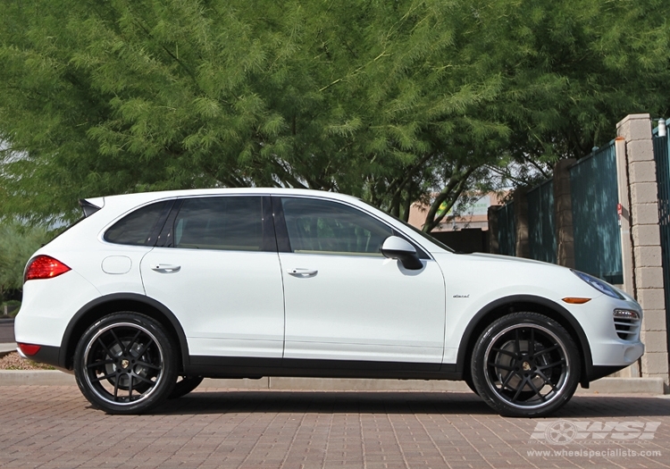 2012 Porsche Cayenne with 22" Giovanna Monza in Matte Black (Chrome S/S Lip) wheels