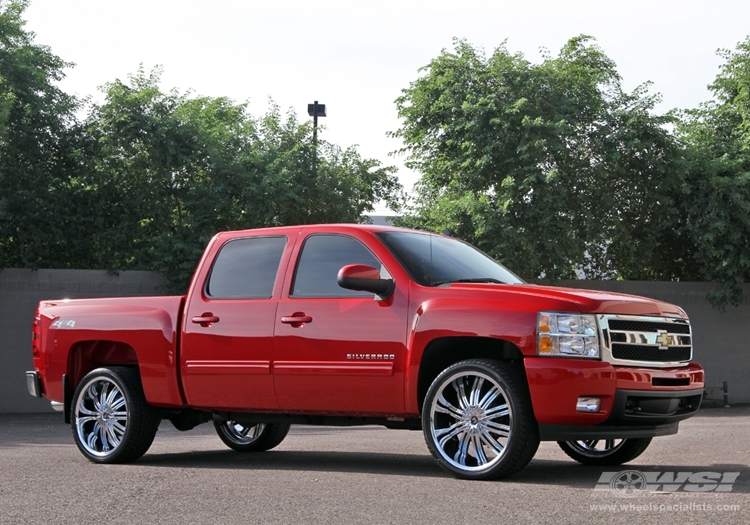 2012 Chevrolet Silverado 1500 with 24" 2Crave N07 in Chrome wheels