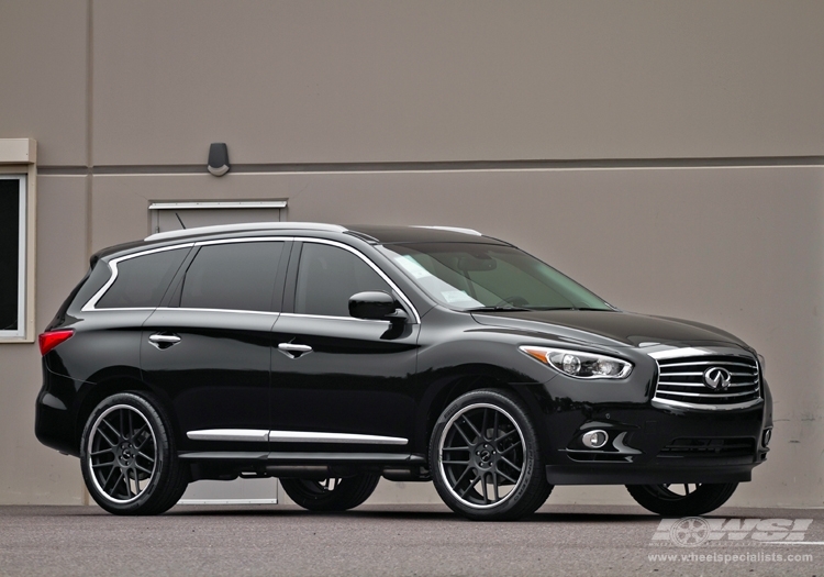 2013 Infiniti JX35 with 22" Gianelle Yerevan in Matte Black (Chrome S/S Lip) wheels