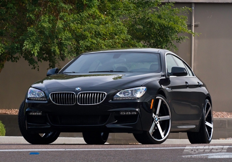 2013 BMW 6-Series with 22" Giovanna Mecca in Machined Black (Chrome S/S Lip) wheels