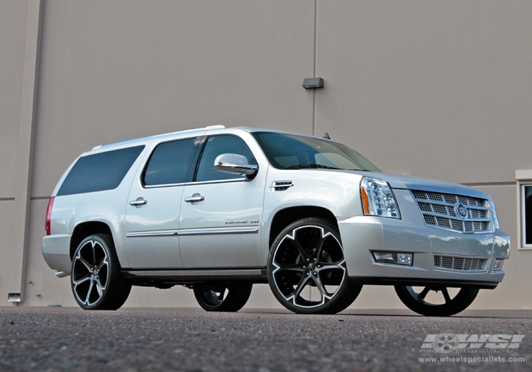 2010 Cadillac Escalade with 26" Giovanna Dalar-6V in Machined Black (Matte) wheels