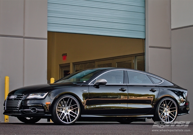 2012 Audi S7 with 22" Gianelle Yerevan in Machined Black (Chrome S/S Lip) wheels