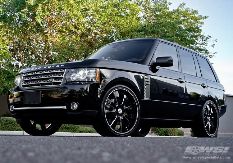 2012 Land Rover Range Rover with 24" Duior DF-313 in Chrome (Black Accent) wheels