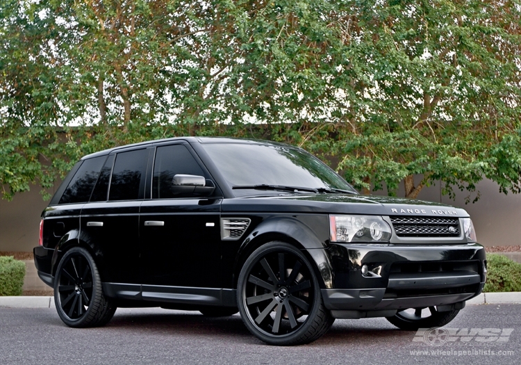 2012 Land Rover Range Rover Sport with 24" Gianelle Santo-2SS in Matte Black (Black lip) wheels