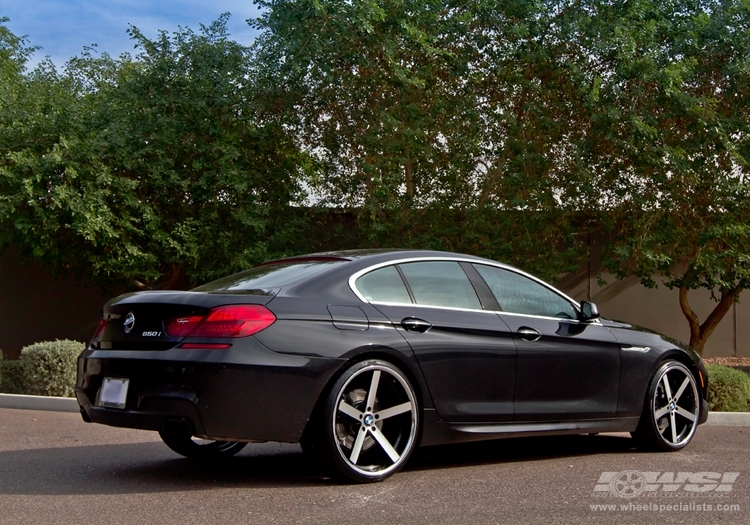 2013 BMW 6-Series with 22" Giovanna Mecca in Machined Black (Chrome S/S Lip) wheels