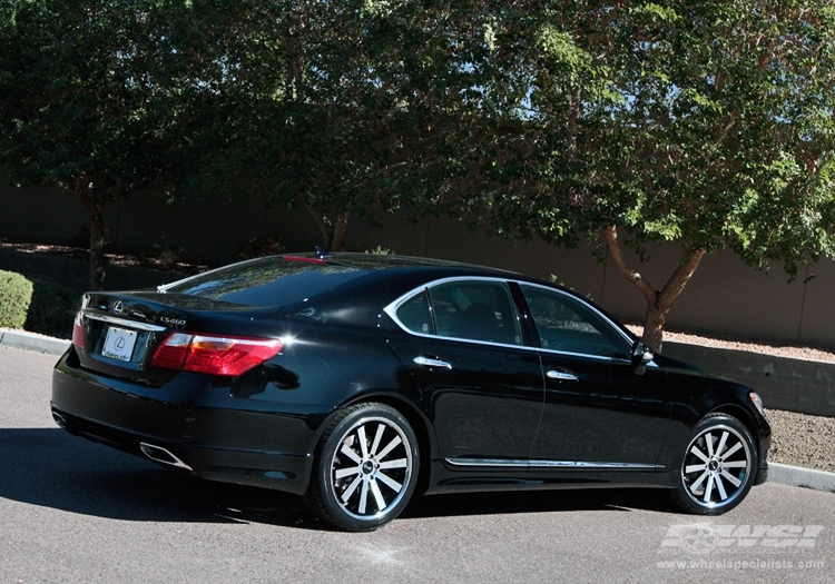 2012 Lexus LS with 20" Gianelle Santo-2SS in Machined Black (Chrome S/S Lip) wheels